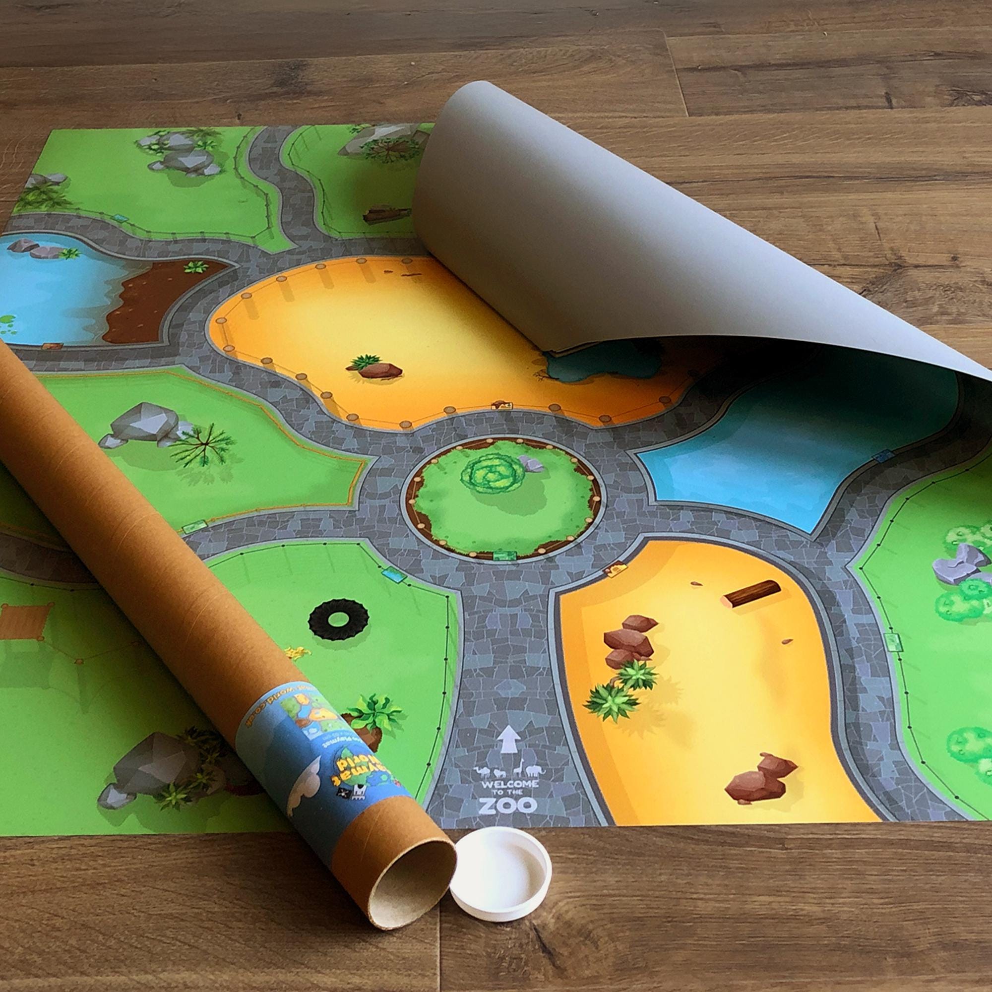 Zoo Playmat for Kids – Large Animal Play Mat for Toddlers & Children, Floor Play rug Compatible with Toy Animals, 85 x 85cm