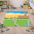 Beach Resort Playmat for Kids, Seaside & Ocean Adventure Playmat, Floor Scene Compatible with Toy Figures and Building Bricks, 85 x 85cm