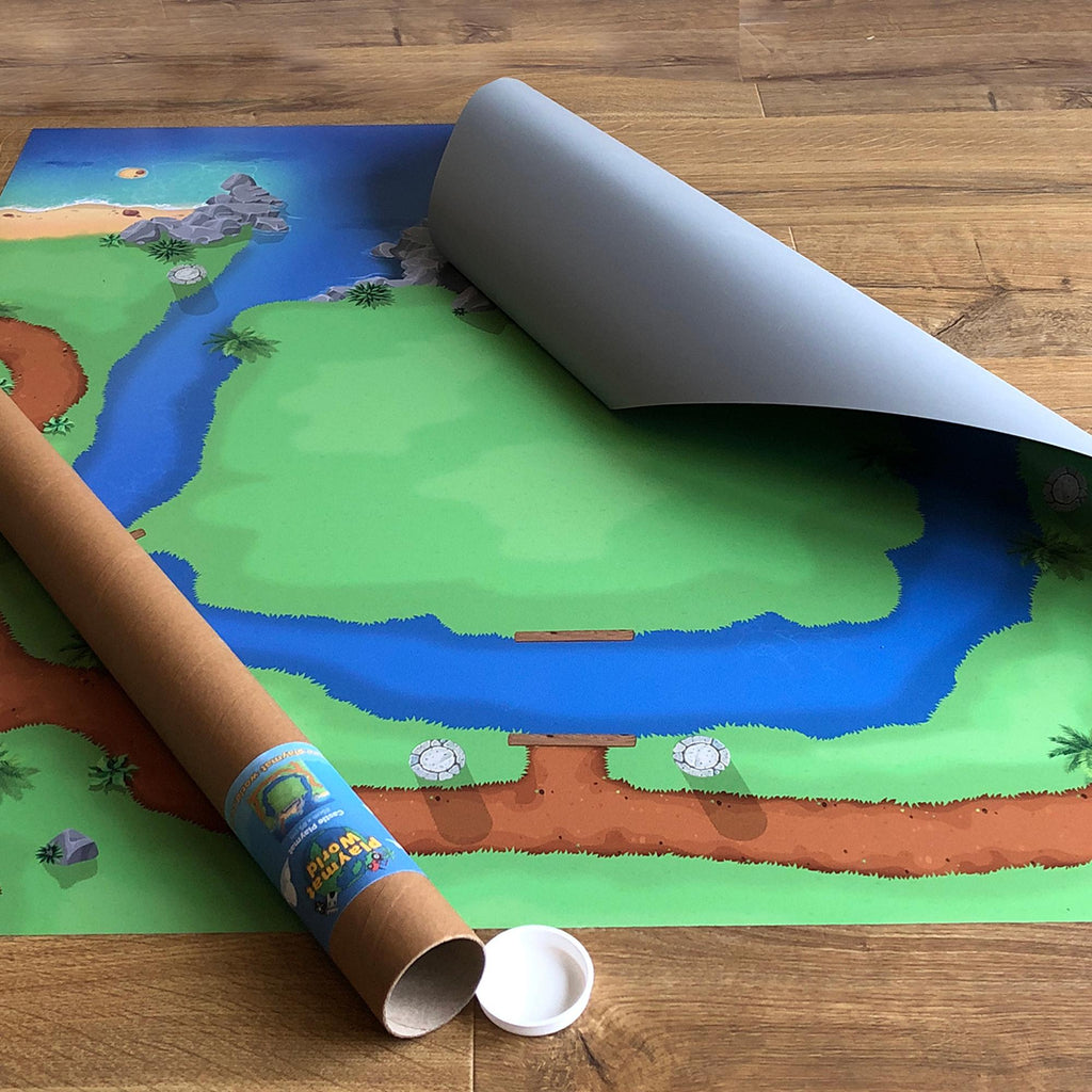 Castle Adventure Playmat for Kids – Medieval Kingdom Floor Play Scene Compatible with Toy Figures, Knights & Building Toys, 85 x 85cm