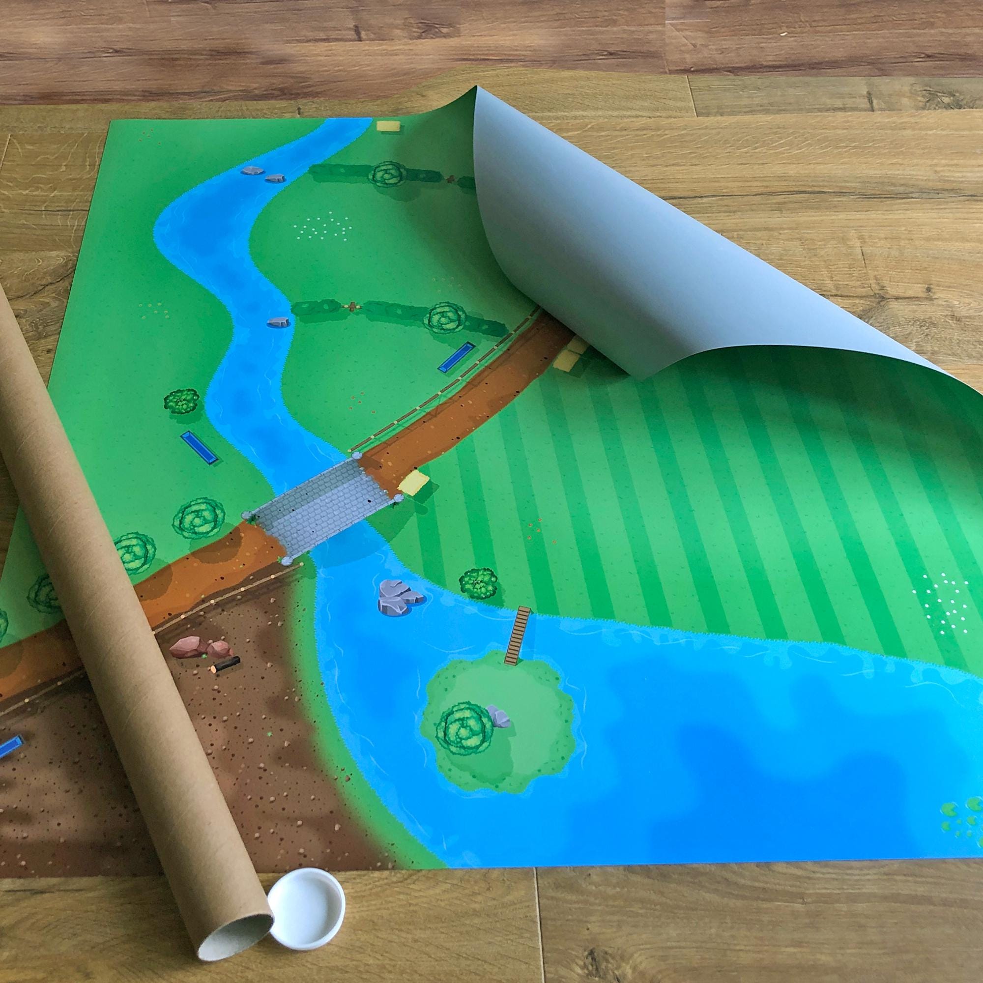 Farm Playmat for Kids – Large Farm Animal Play Mat for Toddlers & Children, Floor Play Mat Compatible with Toy Animals, 85 x 85cm