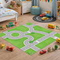 Roads Playmat for Toy Cars and buildings 85x85cm Road Town play Mat with Roundabout & Junctions combine with more for larger play area