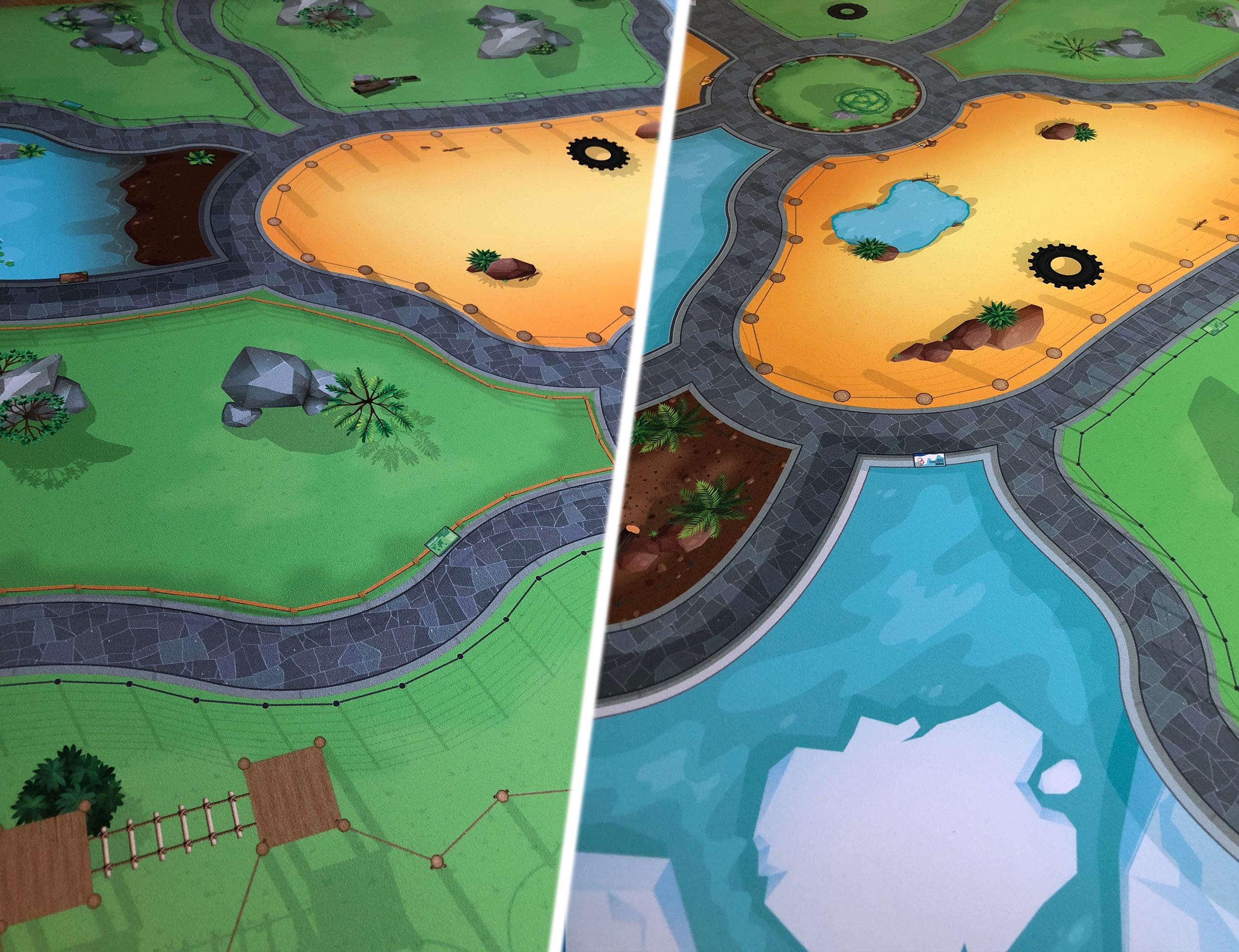 Zoo Playmat for Kids – Large Animal Play Mat for Toddlers & Children, Floor Play rug Compatible with Toy Animals, 85 x 85cm