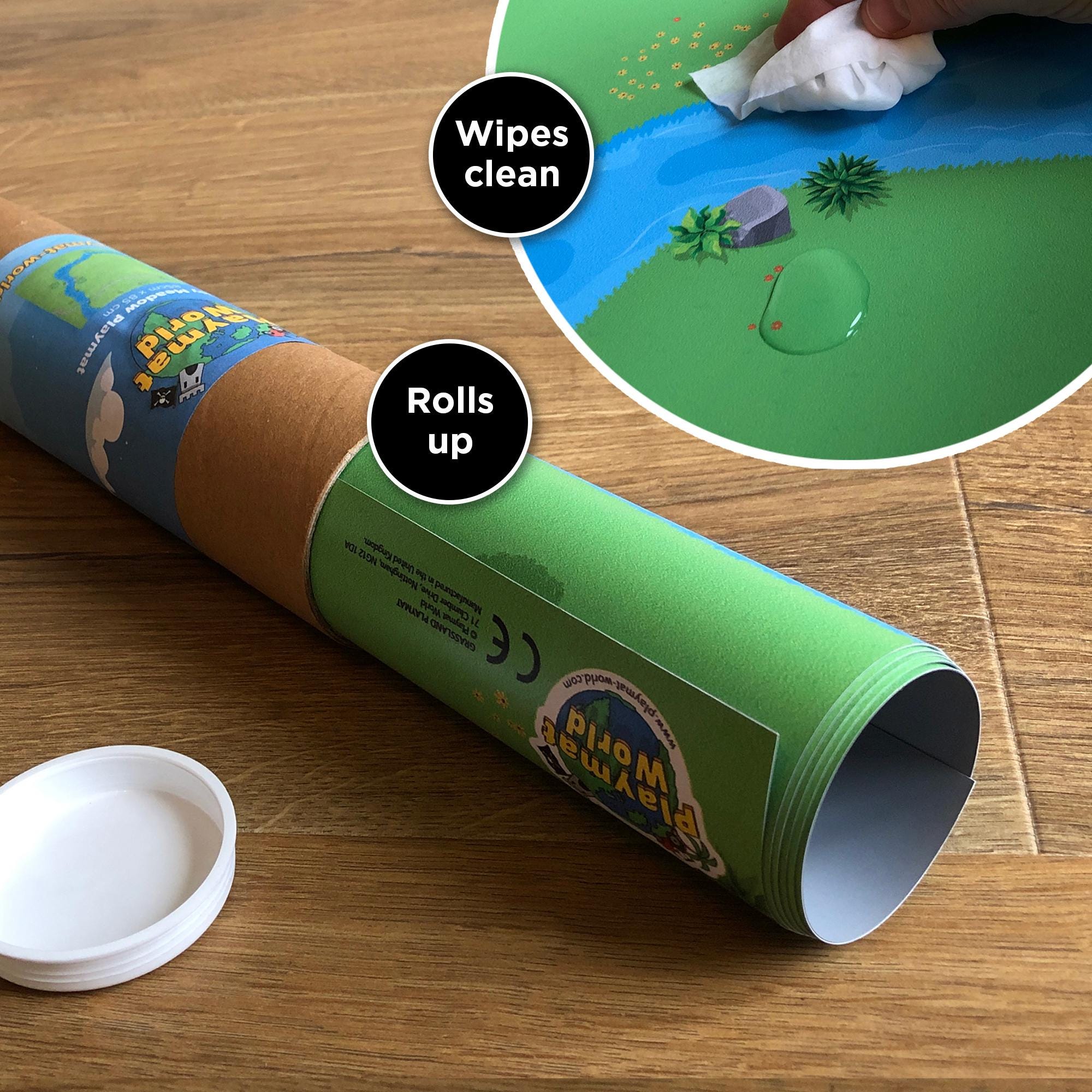 Woodland grass Playmat for Kids. Large  Playmat for Toddlers & Children. Floor Play mat Compatible with popular Animals toys. 85x85cm