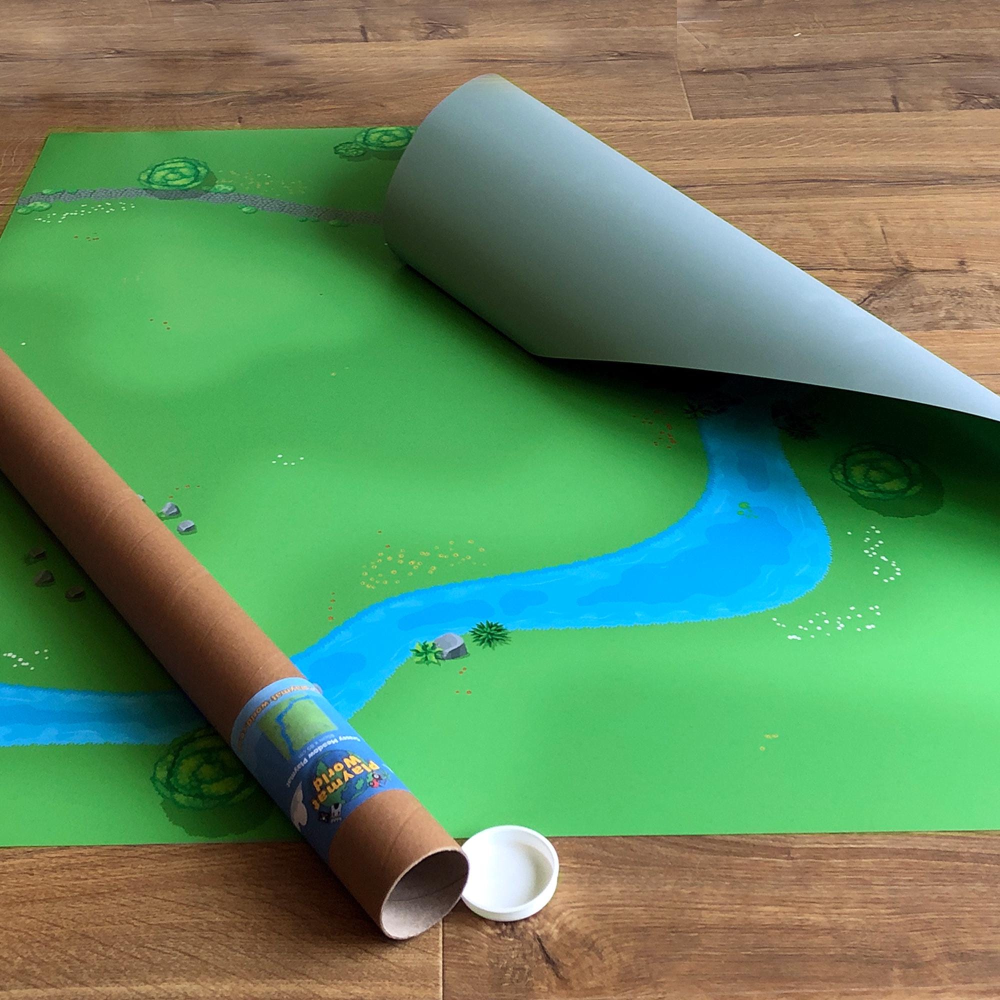 Woodland grass Playmat for Kids. Large  Playmat for Toddlers & Children. Floor Play mat Compatible with popular Animals toys. 85x85cm